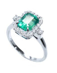 Cheap price real Colombian emerald engagement ring