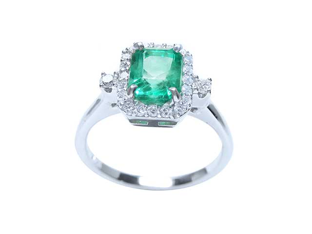 Inexpensive emerald engagement ring