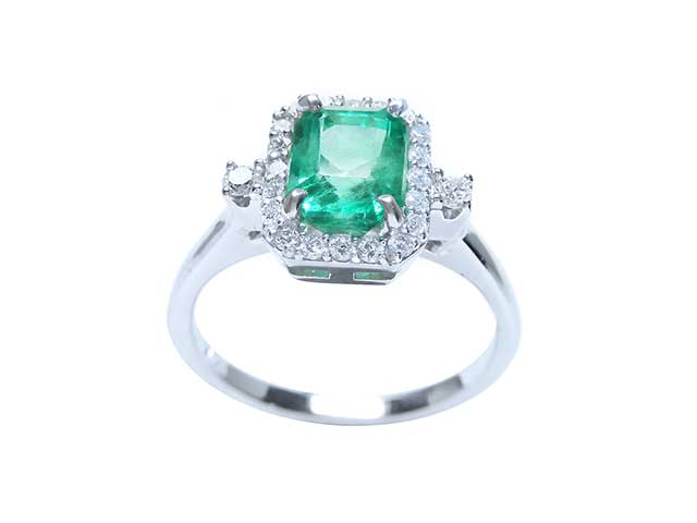 Cheap emerald and diamond ring for women
