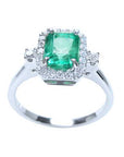 Cheap emerald and diamond ring for women