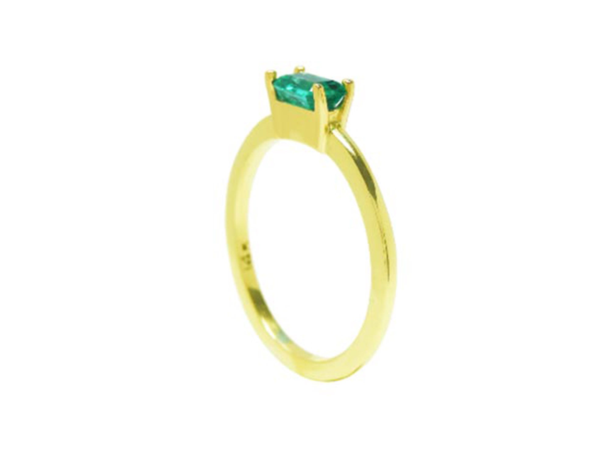 For her Minimalist solitaire emerald rings