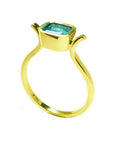 Bezel set authentic Colombian emerald ring