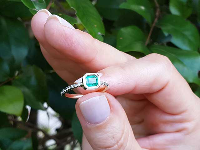 Zambian Emerald Ring Emerald Radiant Cut Ring Engagement Ring Mother's Day  Rings | eBay