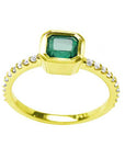Emerald rings for women hand made in USA