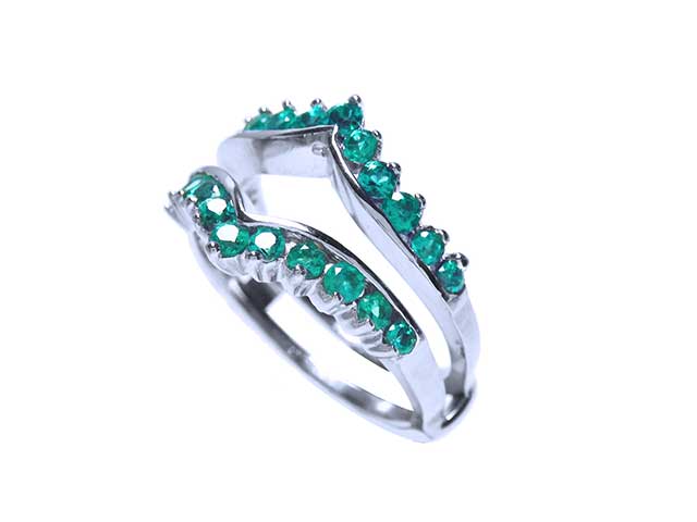 Colombian emerald enhancer ring