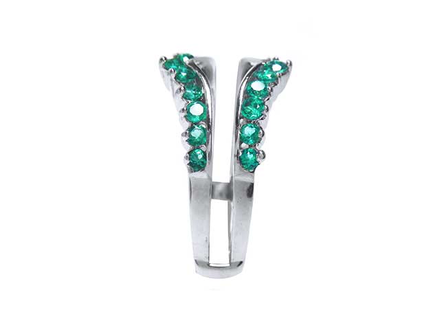 Deep green Colombian emeralds enhancer ring