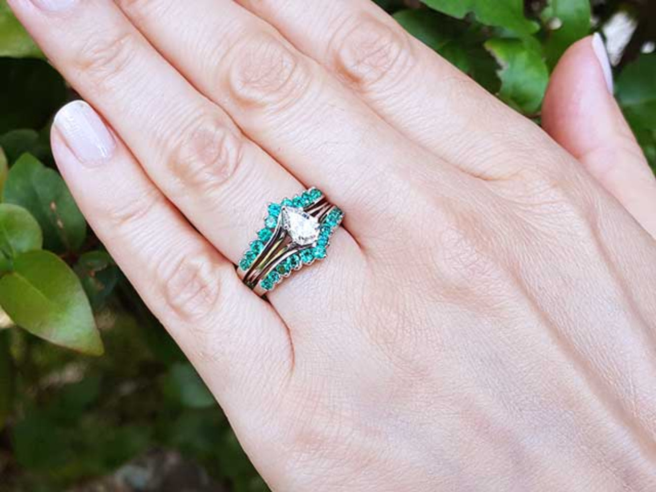 Real emerald enhancer rings for women