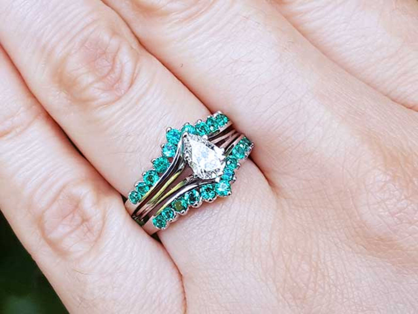 Ladies real emerald enhancer rings for sale