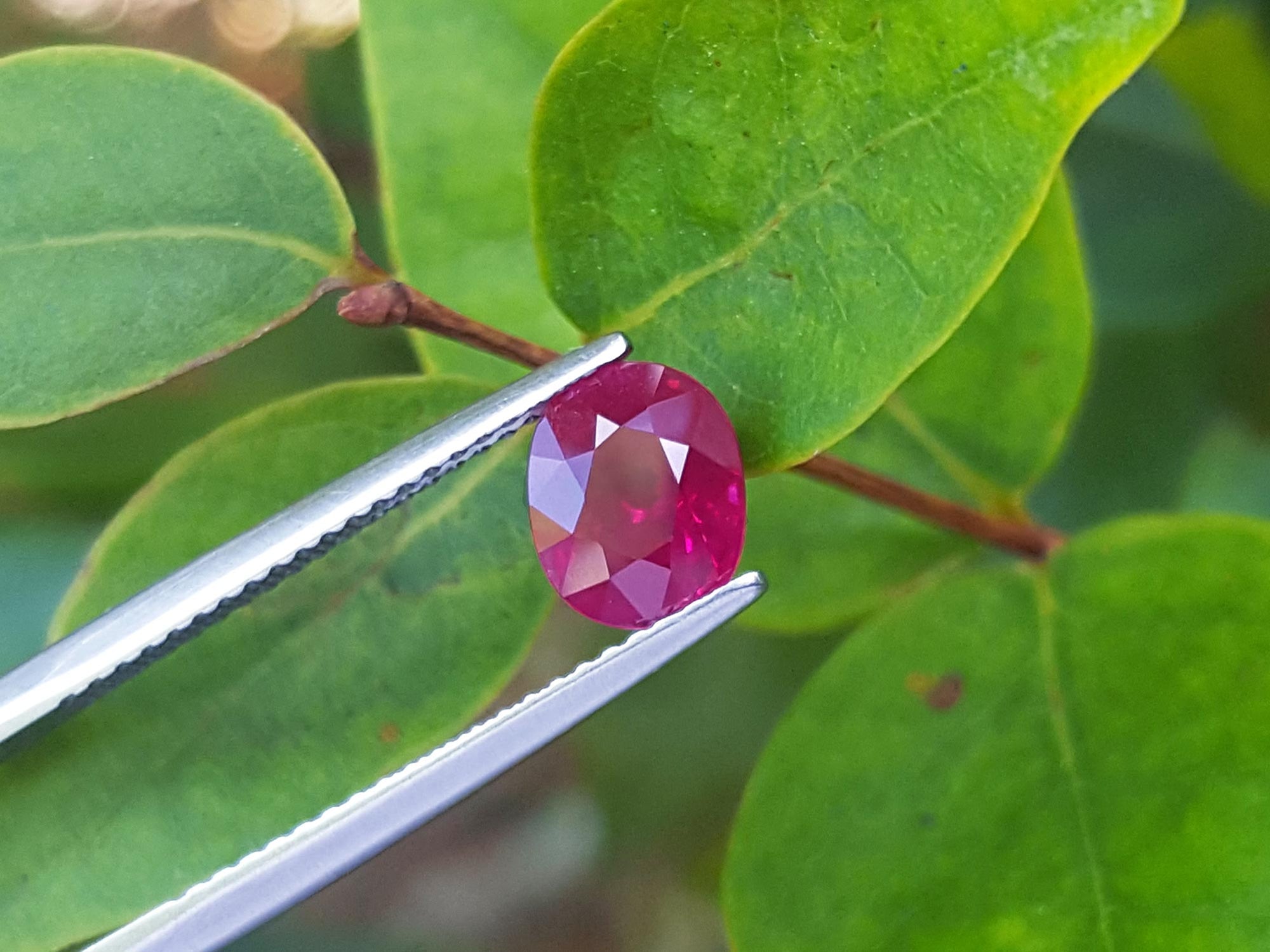 Deep red hue ruby for sale