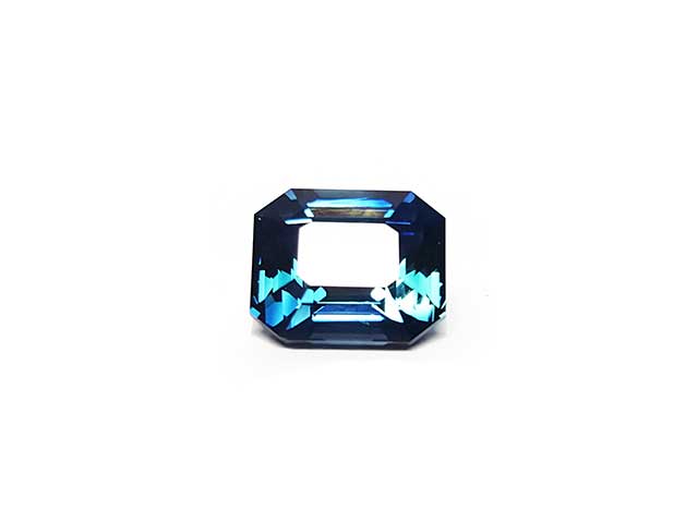 Emerald cut blue sapphire no treated