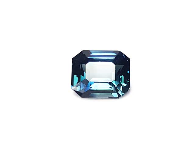 Certified natural emerald cut blue sapphire
