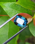 Emerald cut nstural blue sapphire