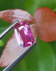 Emerald cut loose pink sapphire