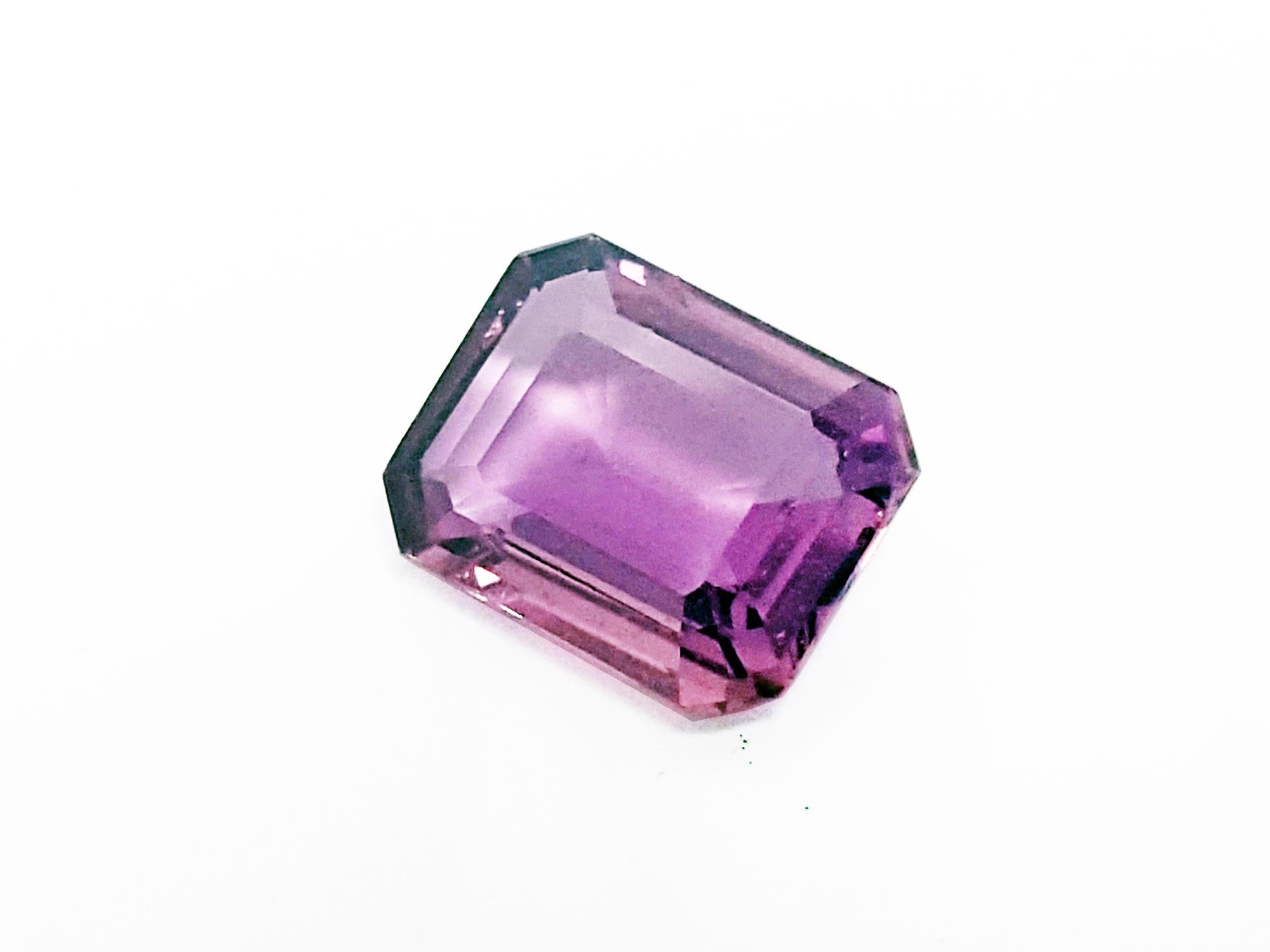 Emerald cut pink sapphire