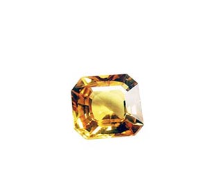 Asscher cut genuine yellow sapphire