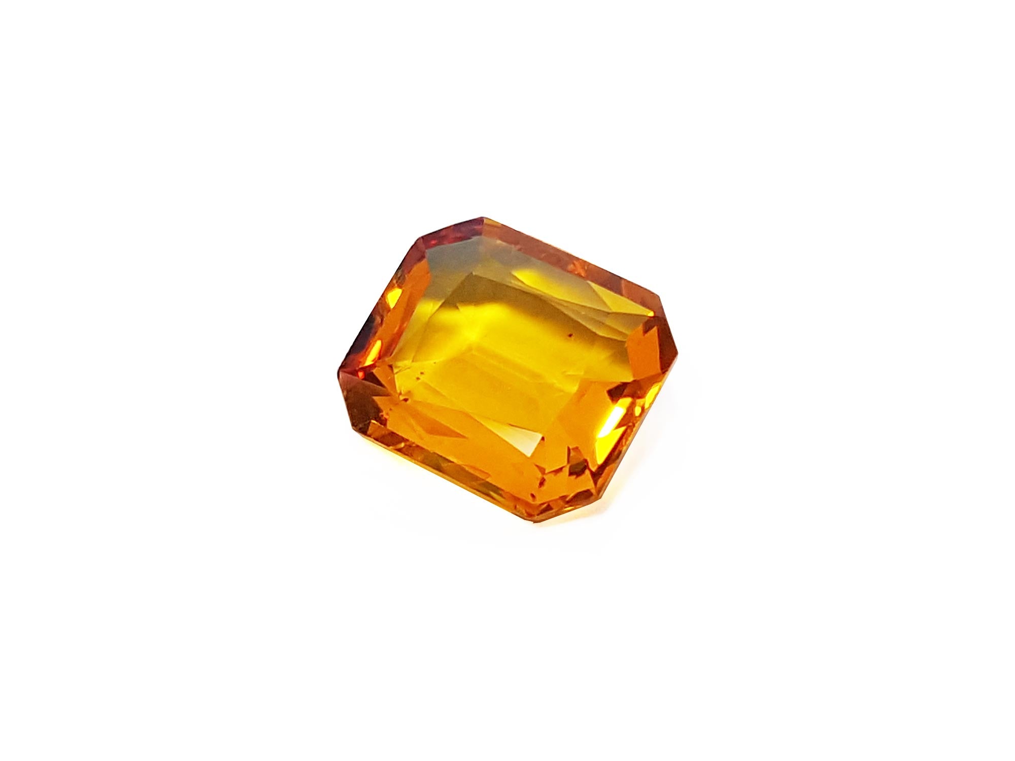 Radiant cut loose yellow sapphire