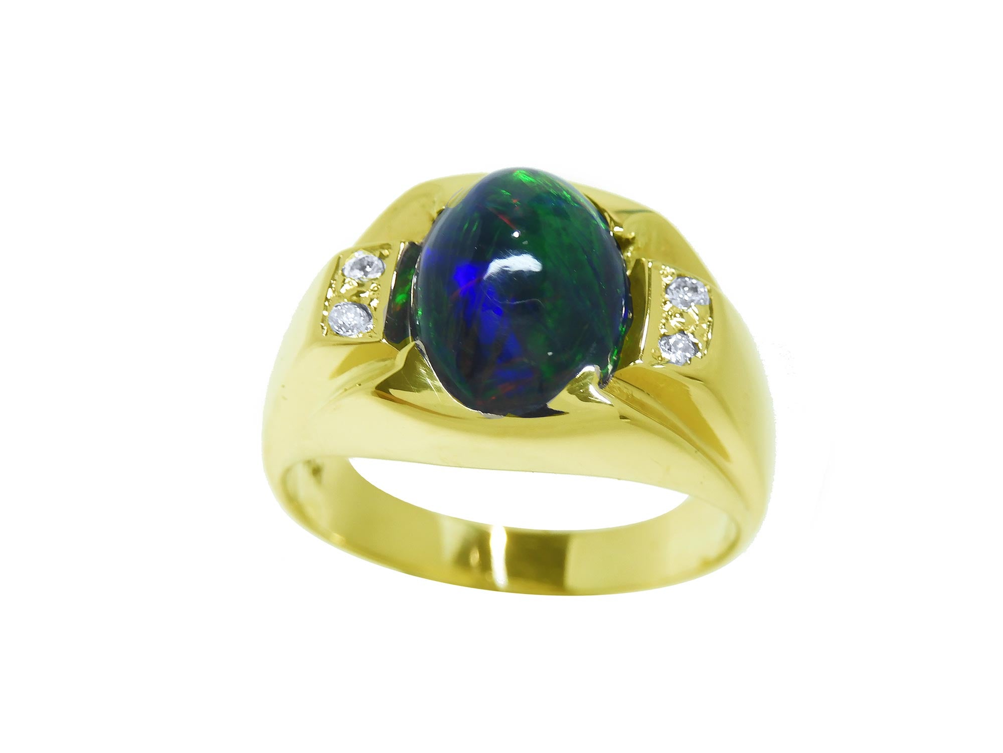 Black opal ring