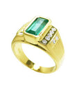 Colombian emerald ring for men