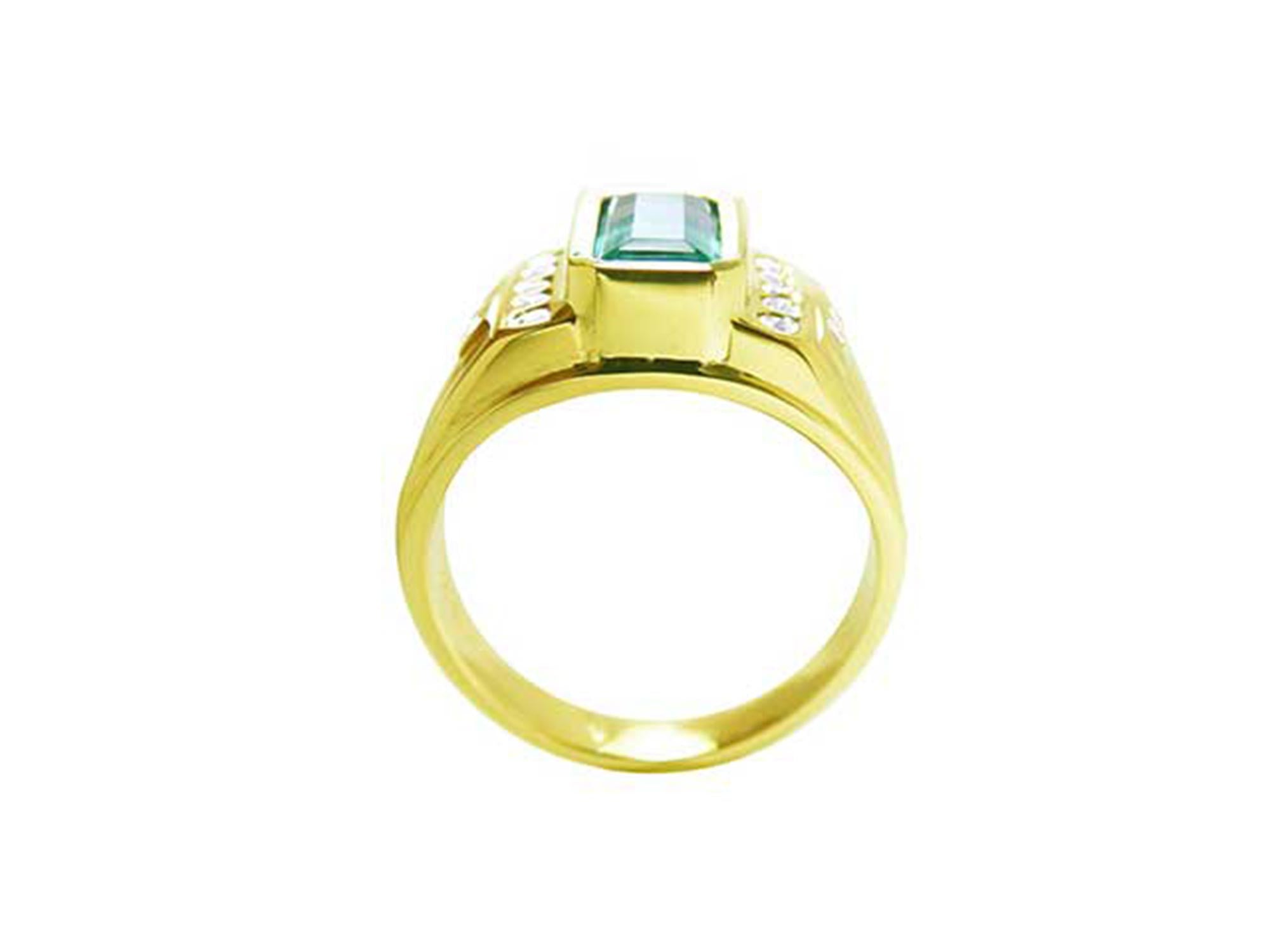 Genuine mens emerald ring
