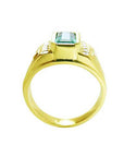 Genuine mens emerald ring