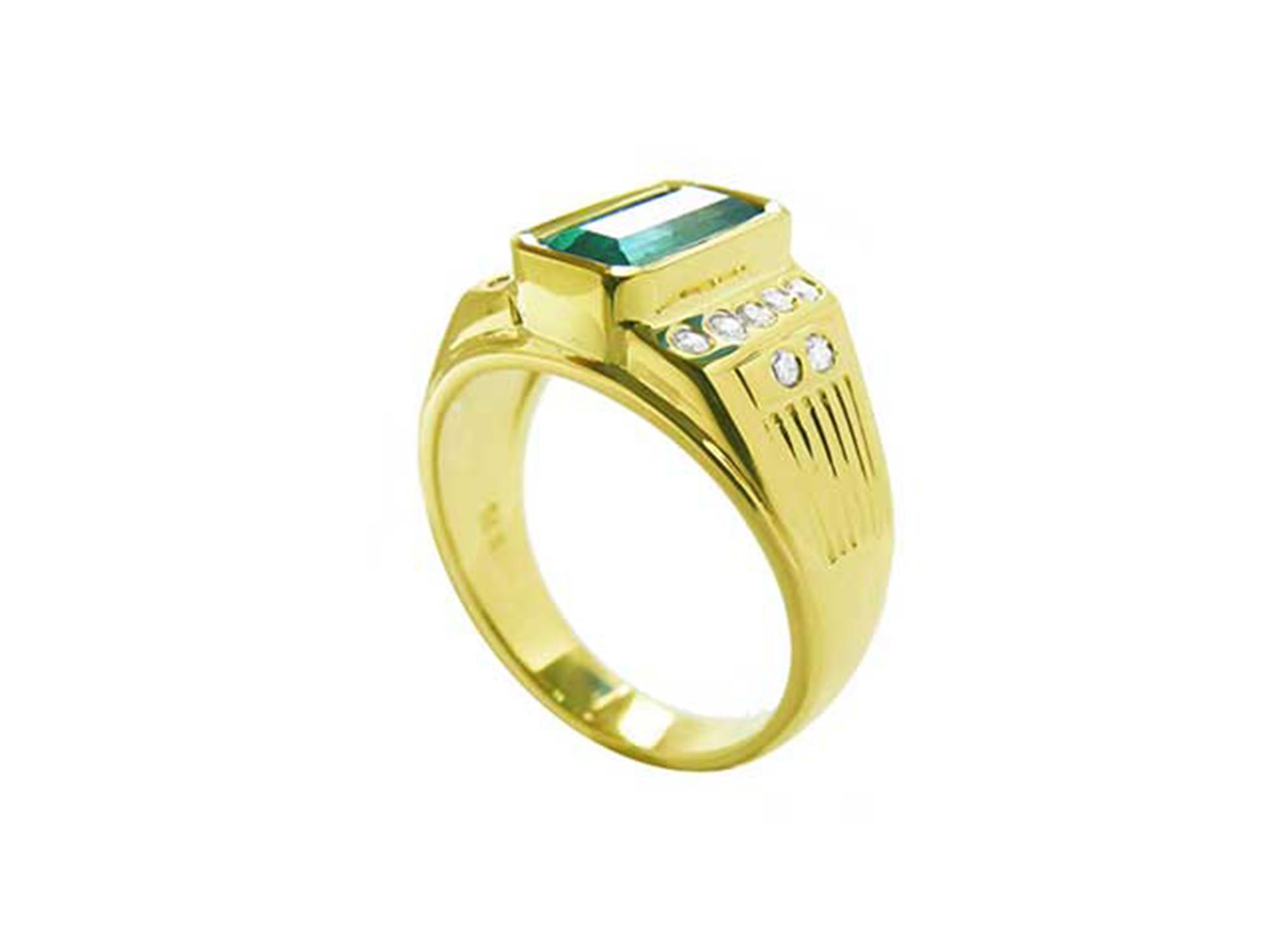 14k men&#39;s emerald ring