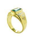 14k men's emerald ring