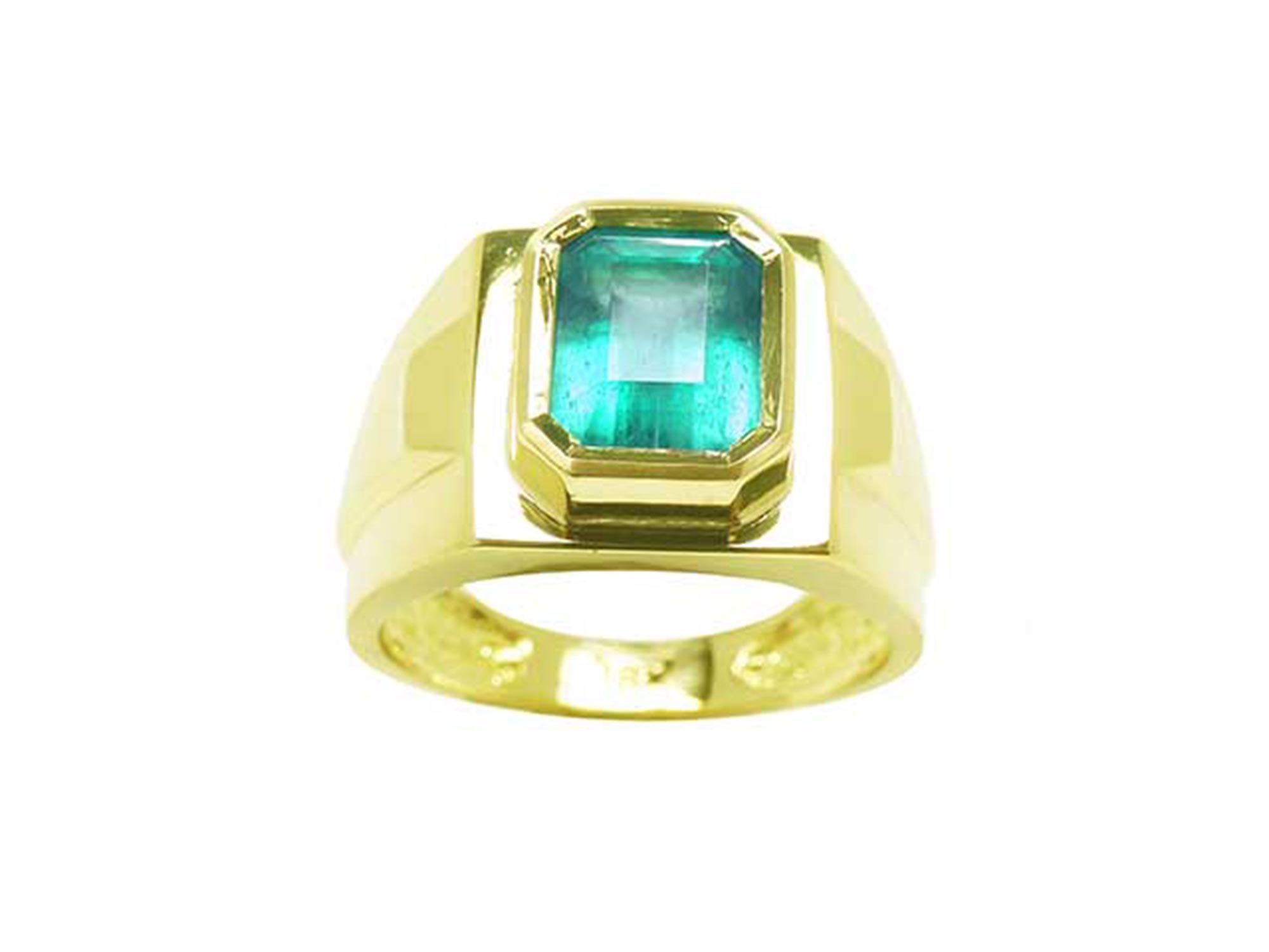 Real Colombian emerald rings for man