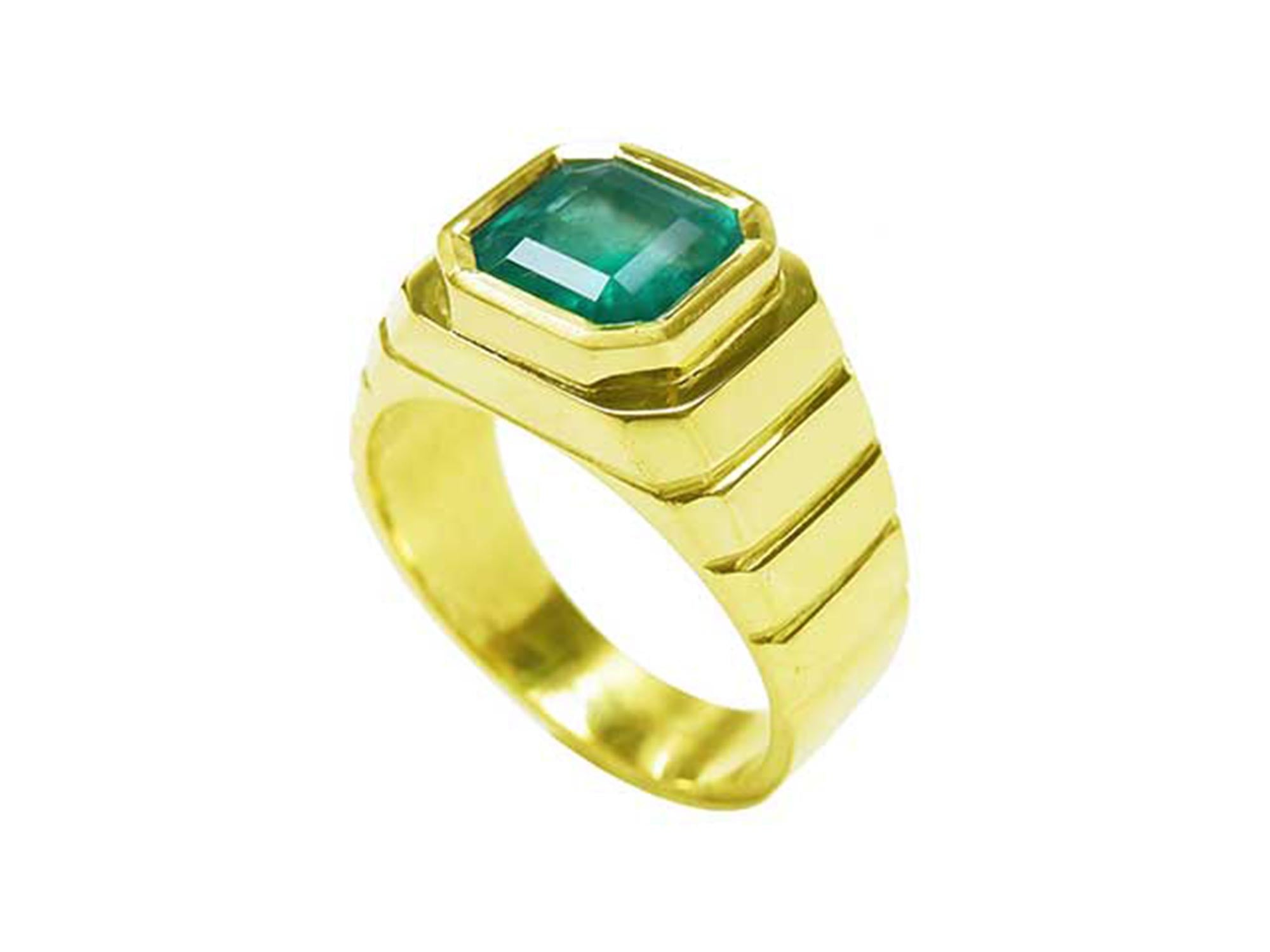 18k emerald ring for men