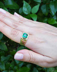 Men's emerald stone ring 