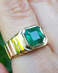 Colombian emerald ring for men, 