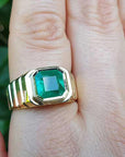 Emerald stone men’s ring