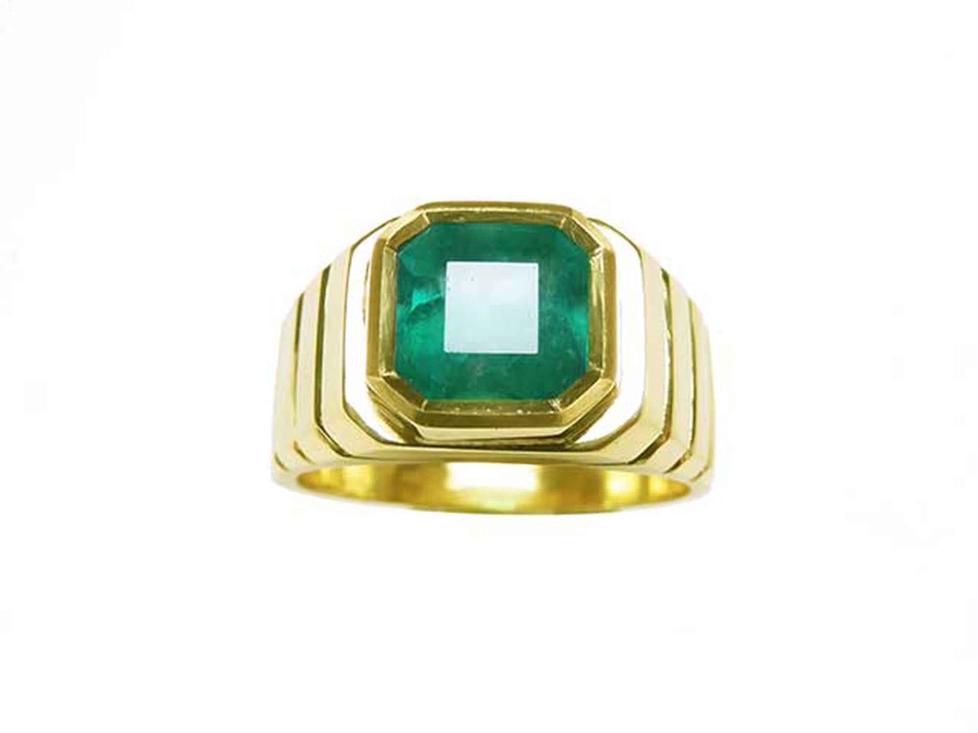 Men's emerald ring