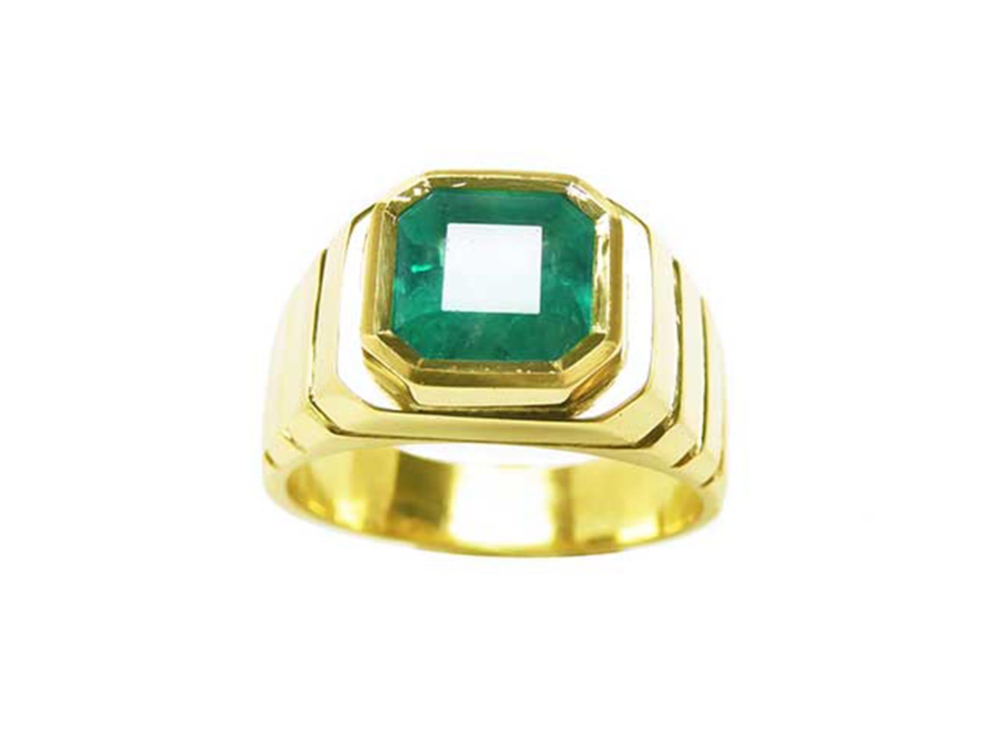 Men's Colombian emerald ring