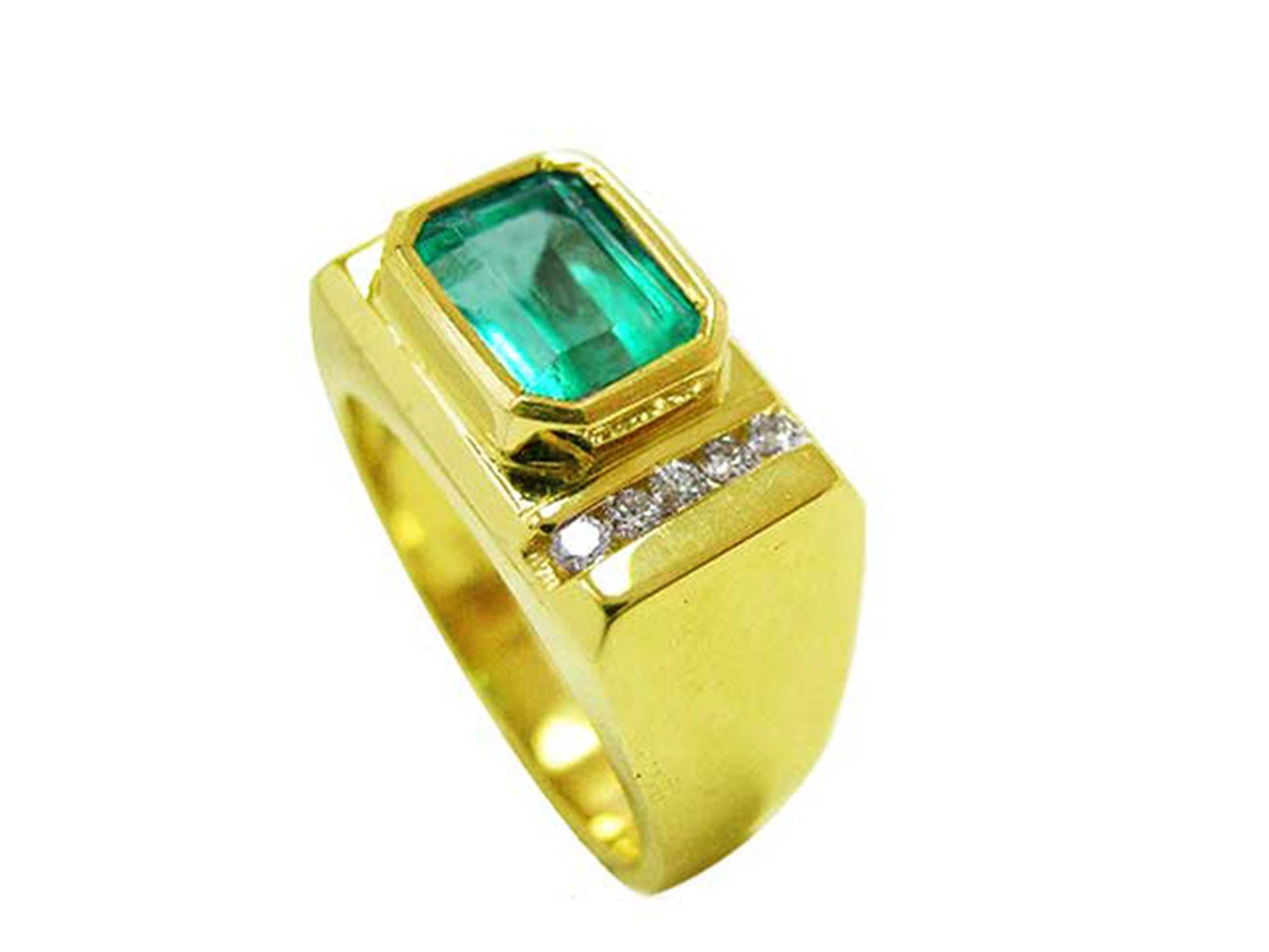 Colombian emerald men&#39;s rings