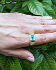 Emerald-cut Men's Emerald Ring