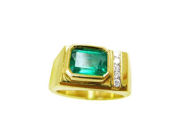 Colombian emerald men&#39;s rings