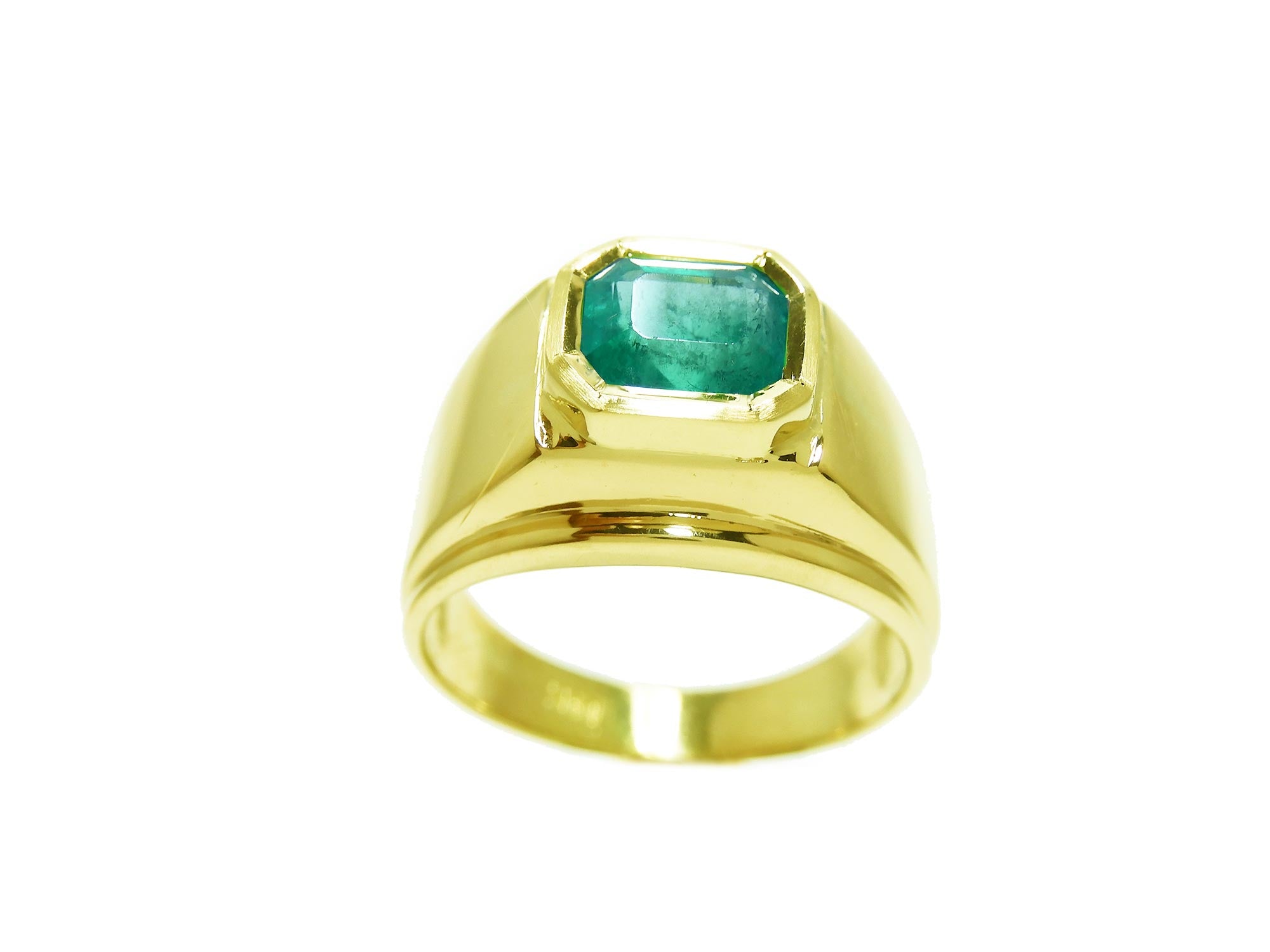 Colombian emerald ring for men