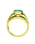 Genuine emerald ring for men