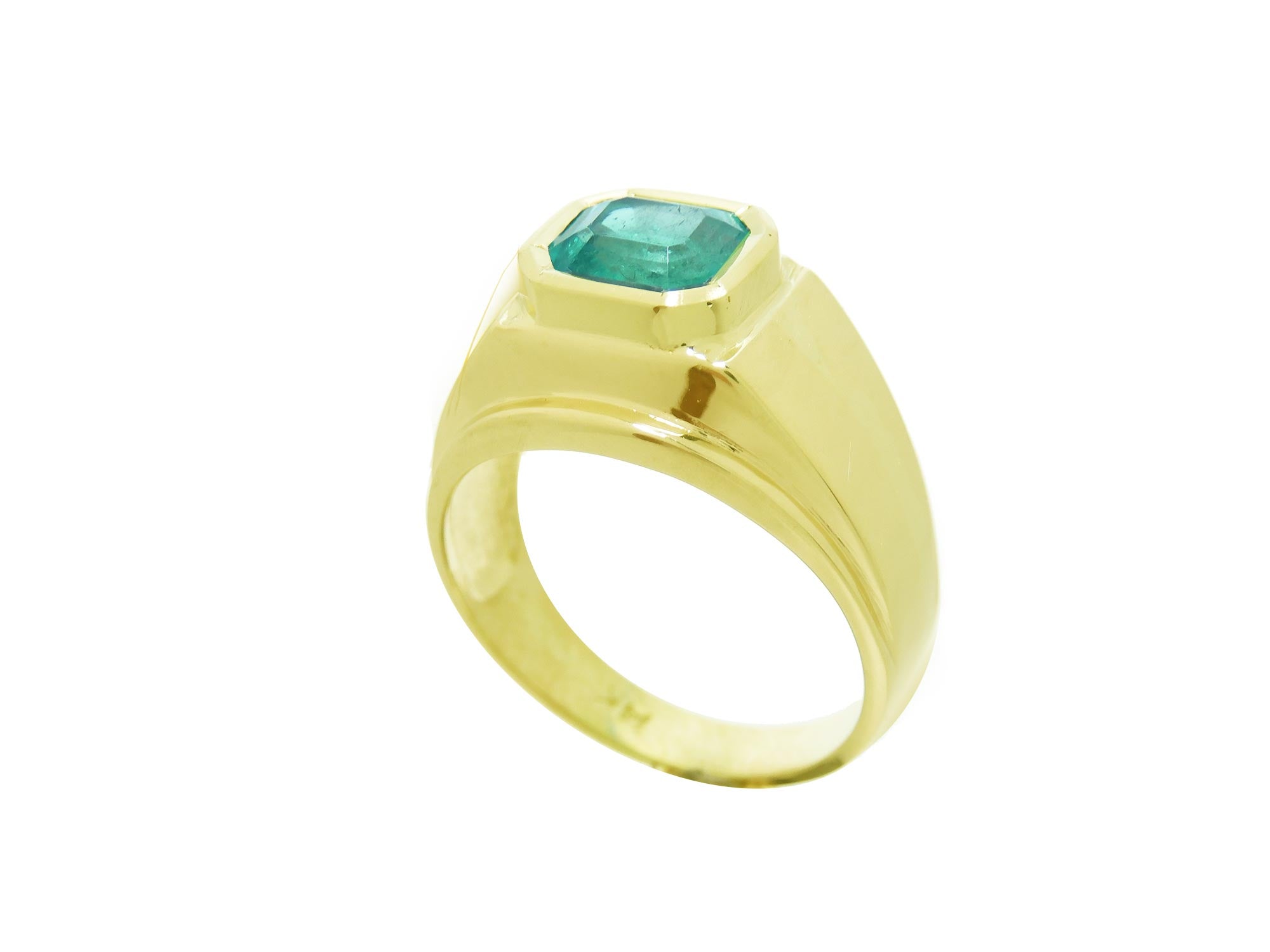 Natural mens emerald ring