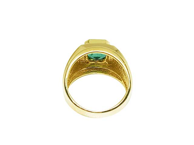 Emerald ring in gold for men