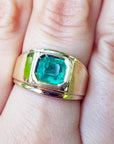 emerald men's ring in gold