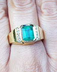 Emerald from Colombia mens rings