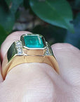 Genuine Colombian emerald ring