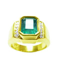 Men's Genuine Emerald May birthstone Ring