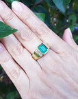 Colombian emerald men ring