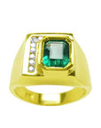 Colombian emerald men ring