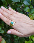 18K yellow gold Emerald Ring for Men