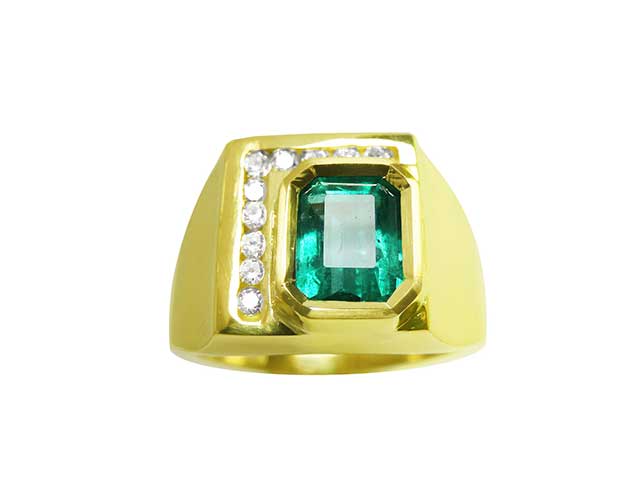 Men rings emerald size 