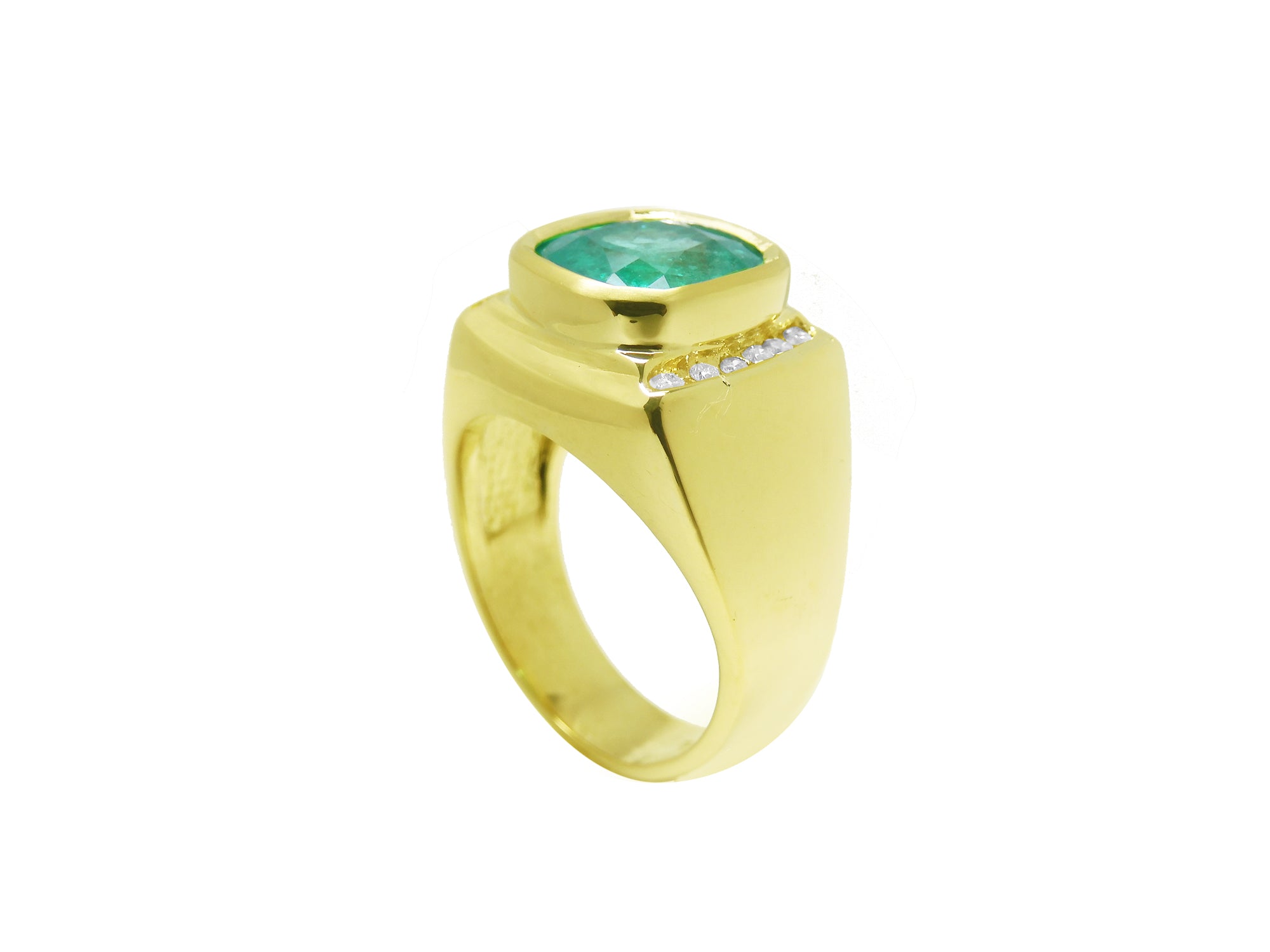 Green gemstone ring for men