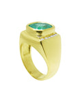 Green gemstone ring for men